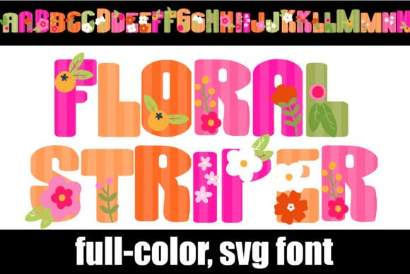 Floral Striper: A Retro Font Bursting with Colorful Personality